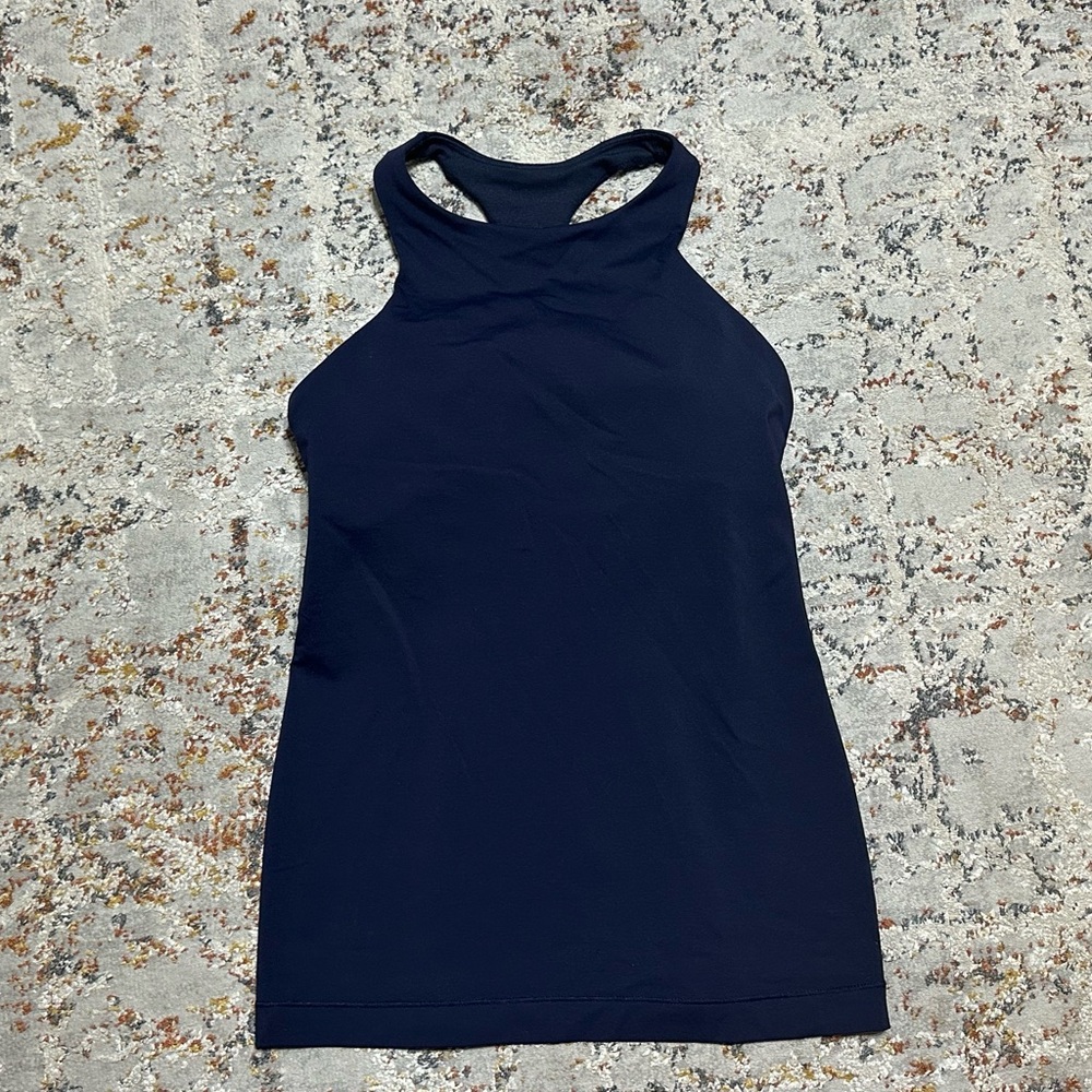 Lululemon In Training Tank Size 4 Navy Blue Racerback - Picture 12 of 13